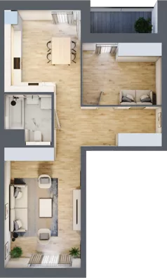 1 pokój, mieszkanie 57,74 m², piętro 1, oferta nr 5.01.D05, Ogrody Andersa, Gliwice, Wojska Polskiego, ul. Leopolda Okulickiego