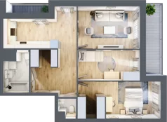 3 pokoje, mieszkanie 71,43 m², piętro 3, oferta nr 5.03.D14, Ogrody Andersa, Gliwice, Wojska Polskiego, ul. Leopolda Okulickiego