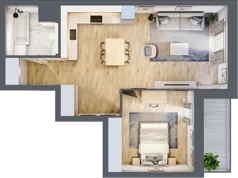 2 pokoje, mieszkanie 52,49 m², piętro 1, oferta nr 5.01.E06, Ogrody Andersa, Gliwice, Wojska Polskiego, ul. Leopolda Okulickiego