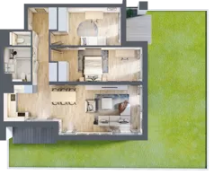 3 pokoje, mieszkanie 78,01 m², parter, oferta nr B1-00-3A, Nowa Francuska I, Katowice, Osiedle Paderewskiego-Muchowiec, Muchowiec, ul. Szybowcowa