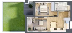 2 pokoje, mieszkanie 42,30 m², parter, oferta nr B1-00-5A, Nowa Francuska I, Katowice, Osiedle Paderewskiego-Muchowiec, Muchowiec, ul. Szybowcowa