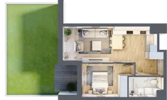 2 pokoje, mieszkanie 41,82 m², parter, oferta nr B1-00-7A, Nowa Francuska I, Katowice, Osiedle Paderewskiego-Muchowiec, Muchowiec, ul. Szybowcowa