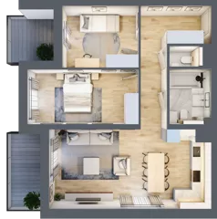 3 pokoje, mieszkanie 66,49 m², piętro 2, oferta nr B1-02-22A, Nowa Francuska I, Katowice, Osiedle Paderewskiego-Muchowiec, Muchowiec, ul. Szybowcowa