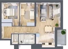 3 pokoje, mieszkanie 66,46 m², piętro 5, oferta nr B1-05-57A, Nowa Francuska I, Katowice, Osiedle Paderewskiego-Muchowiec, Muchowiec, ul. Szybowcowa