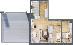 3 pokoje, mieszkanie 70,56 m², piętro 7, oferta nr B1-07-68A, Nowa Francuska I, Katowice, Osiedle Paderewskiego-Muchowiec, Muchowiec, ul. Szybowcowa