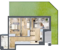 3 pokoje, mieszkanie 66,74 m², parter, oferta nr B2-00-1B, Nowa Francuska I, Katowice, Osiedle Paderewskiego-Muchowiec, Muchowiec, ul. Szybowcowa