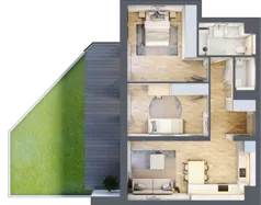 3 pokoje, mieszkanie 63,75 m², parter, oferta nr B2-00-8B, Nowa Francuska I, Katowice, Osiedle Paderewskiego-Muchowiec, Muchowiec, ul. Szybowcowa