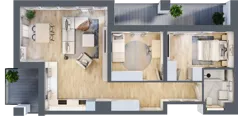 3 pokoje, mieszkanie 67,89 m², piętro 1, oferta nr B2-01-7A, Nowa Francuska I, Katowice, Osiedle Paderewskiego-Muchowiec, Muchowiec, ul. Szybowcowa