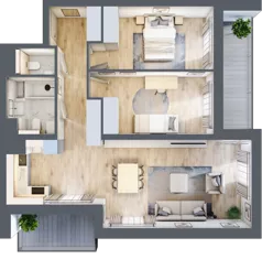 3 pokoje, mieszkanie 73,93 m², piętro 1, oferta nr B2-01-13B, Nowa Francuska I, Katowice, Osiedle Paderewskiego-Muchowiec, Muchowiec, ul. Szybowcowa