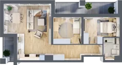 3 pokoje, mieszkanie 67,90 m², piętro 2, oferta nr B2-02-12A, Nowa Francuska I, Katowice, Osiedle Paderewskiego-Muchowiec, Muchowiec, ul. Szybowcowa