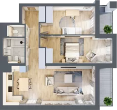 3 pokoje, mieszkanie 75,76 m², piętro 2, oferta nr B2-02-21B, Nowa Francuska I, Katowice, Osiedle Paderewskiego-Muchowiec, Muchowiec, ul. Szybowcowa
