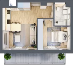 2 pokoje, mieszkanie 39,76 m², piętro 3, oferta nr B2-03-14A, Nowa Francuska I, Katowice, Osiedle Paderewskiego-Muchowiec, Muchowiec, ul. Szybowcowa