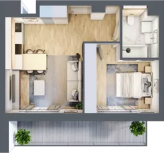 2 pokoje, mieszkanie 39,79 m², piętro 4, oferta nr B2-04-19A, Nowa Francuska I, Katowice, Osiedle Paderewskiego-Muchowiec, Muchowiec, ul. Szybowcowa
