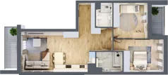 3 pokoje, mieszkanie 72,79 m², piętro 5, oferta nr B2-05-23A, Nowa Francuska I, Katowice, Osiedle Paderewskiego-Muchowiec, Muchowiec, ul. Szybowcowa