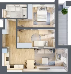 3 pokoje, mieszkanie 61,41 m², piętro 5, oferta nr B2-05-42B, Nowa Francuska I, Katowice, Osiedle Paderewskiego-Muchowiec, Muchowiec, ul. Szybowcowa