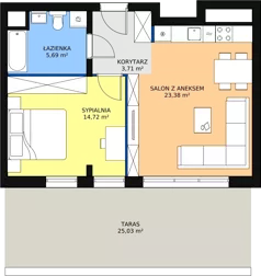 2 pokoje, apartament 47,45 m², piętro 10, oferta nr H1-B-10-5, Heyki City ATAL, Szczecin, Prawobrzeże, Międzyodrze, ul. Leona Heyki