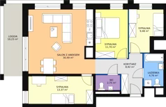 4 pokoje, mieszkanie 83,10 m², piętro 7, oferta nr H1-A-7-8, Heyki City ATAL, Szczecin, Prawobrzeże, Międzyodrze, ul. Leona Heyki
