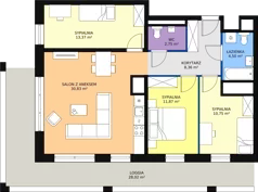 4 pokoje, mieszkanie 82,33 m², piętro 8, oferta nr H1-A-8-7, Heyki City ATAL, Szczecin, Prawobrzeże, Międzyodrze, ul. Leona Heyki