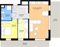 3 pokoje, apartament 69,92 m², piętro 2, oferta nr H2-E-2-4, Heyki City ATAL, Szczecin, Prawobrzeże, Międzyodrze, ul. Leona Heyki