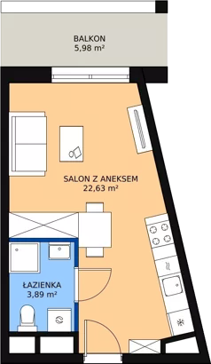 1 pokój, mieszkanie 26,52 m², piętro 3, oferta nr H2-E-3-9, Heyki City ATAL, Szczecin, Prawobrzeże, Międzyodrze, ul. Leona Heyki