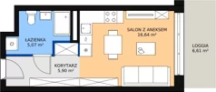 1 pokój, mieszkanie 27,26 m², piętro 3, oferta nr H4-C-3-5, Heyki City ATAL, Szczecin, Prawobrzeże, Międzyodrze, ul. Leona Heyki