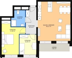 3 pokoje, apartament 82,36 m², piętro 5, oferta nr H4-C-5-3, Heyki City ATAL, Szczecin, Prawobrzeże, Międzyodrze, ul. Leona Heyki