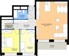 4 pokoje, apartament 81,41 m², piętro 6, oferta nr H4-C-6-3, Heyki City ATAL, Szczecin, Prawobrzeże, Międzyodrze, ul. Leona Heyki
