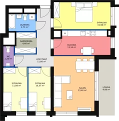 4 pokoje, mieszkanie 98,04 m², piętro 9, oferta nr H4-C-9-2, Heyki City ATAL, Szczecin, Prawobrzeże, Międzyodrze, ul. Leona Heyki