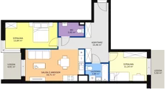 3 pokoje, mieszkanie 66,58 m², piętro 2, oferta nr D1.2.2.1, Nowy Targówek VI, Warszawa, Targówek, Targówek Mieszkaniowy, ul. Płosa 8