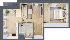 2 pokoje, mieszkanie 43,00 m², piętro 1, oferta nr 6.01.A08, Ogrody Andersa II, Gliwice, Wojska Polskiego, ul. Generała Władysława Andersa