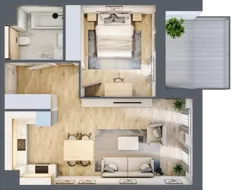 2 pokoje, mieszkanie 47,99 m², piętro 1, oferta nr 6.01.C09, Ogrody Andersa II, Gliwice, Wojska Polskiego, ul. Generała Władysława Andersa