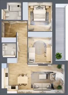 3 pokoje, mieszkanie 68,92 m², piętro 1, oferta nr 6.01.C10, Ogrody Andersa II, Gliwice, Wojska Polskiego, ul. Generała Władysława Andersa