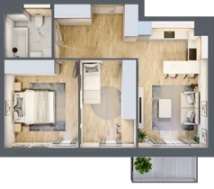 3 pokoje, mieszkanie 53,20 m², piętro 2, oferta nr 6.02.B06, Ogrody Andersa II, Gliwice, Wojska Polskiego, ul. Generała Władysława Andersa