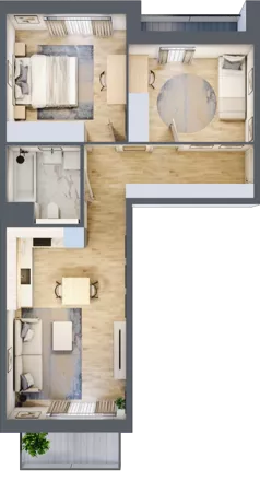 3 pokoje, mieszkanie 58,16 m², piętro 3, oferta nr 6.03.B10, Ogrody Andersa II, Gliwice, Wojska Polskiego, ul. Generała Władysława Andersa
