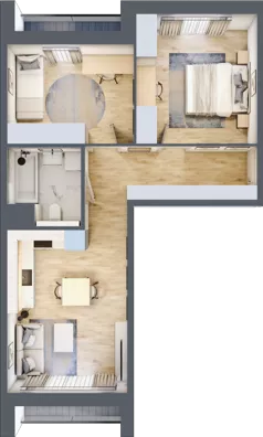 3 pokoje, mieszkanie 55,07 m², piętro 4, oferta nr 6.04.B13, Ogrody Andersa II, Gliwice, Wojska Polskiego, ul. Generała Władysława Andersa