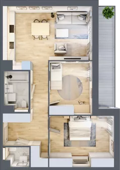 3 pokoje, mieszkanie 69,68 m², piętro 4, oferta nr 6.04.C32, Ogrody Andersa II, Gliwice, Wojska Polskiego, ul. Generała Władysława Andersa