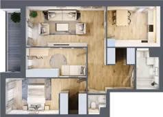 3 pokoje, mieszkanie 76,27 m², piętro 1, oferta nr 7.01.B06, Ogrody Andersa II, Gliwice, Wojska Polskiego, ul. Generała Władysława Andersa