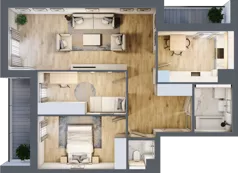 3 pokoje, mieszkanie 73,23 m², piętro 2, oferta nr 7.02.B11, Ogrody Andersa II, Gliwice, Wojska Polskiego, ul. Generała Władysława Andersa