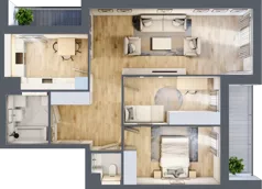 3 pokoje, mieszkanie 72,84 m², piętro 2, oferta nr 7.02.D12, Ogrody Andersa II, Gliwice, Wojska Polskiego, ul. Generała Władysława Andersa