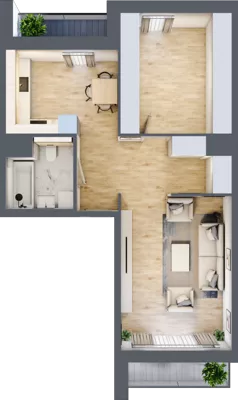 1 pokój, mieszkanie 55,71 m², piętro 4, oferta nr 7.04.B17, Ogrody Andersa II, Gliwice, Wojska Polskiego, ul. Generała Władysława Andersa