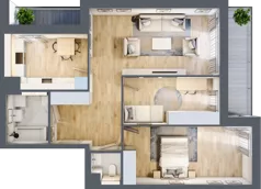 3 pokoje, mieszkanie 72,36 m², piętro 4, oferta nr 7.04.D24, Ogrody Andersa II, Gliwice, Wojska Polskiego, ul. Generała Władysława Andersa