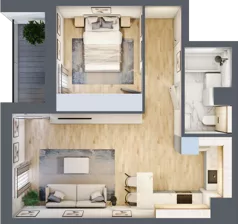 2 pokoje, mieszkanie 45,08 m², piętro 4, oferta nr 7.04.D27, Ogrody Andersa II, Gliwice, Wojska Polskiego, ul. Generała Władysława Andersa