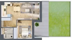 2 pokoje, mieszkanie 46,81 m², parter, oferta nr 8.00.C03, Ogrody Andersa II, Gliwice, Wojska Polskiego, ul. Generała Władysława Andersa