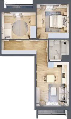 3 pokoje, mieszkanie 55,02 m², piętro 2, oferta nr 8.02.A09, Ogrody Andersa II, Gliwice, Wojska Polskiego, ul. Generała Władysława Andersa