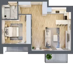 2 pokoje, mieszkanie 50,21 m², piętro 2, oferta nr 8.02.B06, Ogrody Andersa II, Gliwice, Wojska Polskiego, ul. Generała Władysława Andersa