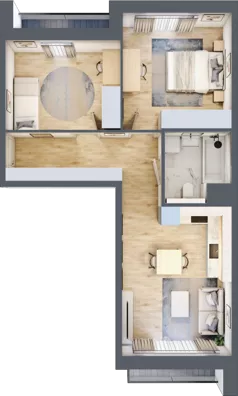 3 pokoje, mieszkanie 55,33 m², piętro 4, oferta nr 8.04.A17, Ogrody Andersa II, Gliwice, Wojska Polskiego, ul. Generała Władysława Andersa