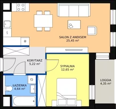 2 pokoje, mieszkanie 47,76 m², piętro 4, oferta nr 8.04.C34, Ogrody Andersa II, Gliwice, Wojska Polskiego, ul. Generała Władysława Andersa