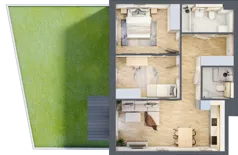3 pokoje, mieszkanie 62,65 m², parter, oferta nr 2.A.0.3, ATAL Apollina II, Kowale, ul. Apollina