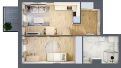 2 pokoje, mieszkanie 46,16 m², piętro 1, oferta nr 2.B.1.11, ATAL Apollina II, Kowale, ul. Apollina