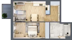 2 pokoje, mieszkanie 46,61 m², piętro 2, oferta nr 2.B.2.21, ATAL Apollina II, Kowale, ul. Apollina